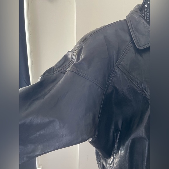 Vintage ADA Black Leather Jacket Size Medium - Picture 3 of 16